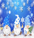 Christmas Blue Snowflake Gnome Dishwasher Magnet Cover Winter Xmas Tree Magnetic Sticker Dish Washer Door Panel Cover Fridge Kitchen Appliance Magnet Decal Sheet Decor 23x26 inch