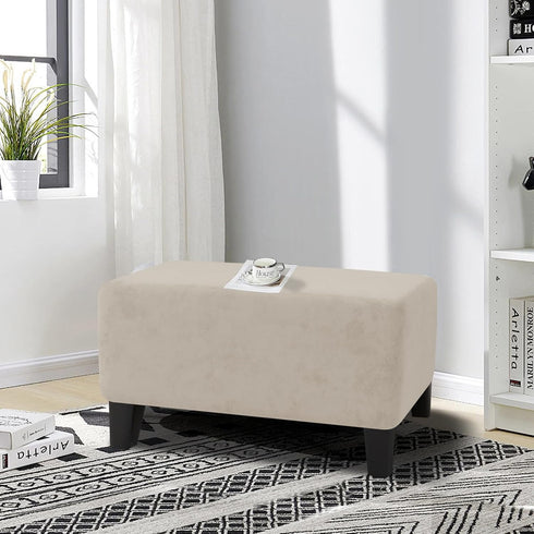 MAXIJIN Velvet Ottoman Slipcover Small Stretch Square Rectangle Footstool Slipcover Folding Storage Ottoman Covers