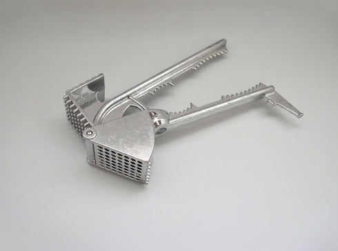 Tredoni Aluminium Big Garlic Press Masher with Head-Cleaner, Olive Pitter, Nutcracker & Meat Tenderizer