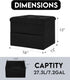 16"x12"x12" Zoes Homeware Small Storage Ottoman Foot Rest, Velvet Ottoman with Storage and Side Pocket, Black Foot Rest