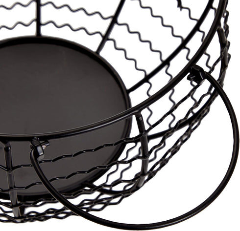 Juvale Wire Egg Basket Countertop Organizer, 8.2 x 8.2 x 4.9 in Black Iron - Rustic Style