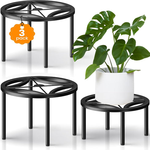 TOSKING 3-Pack Plant Stands - Heavy Duty Low Plant Stand, No Assembly