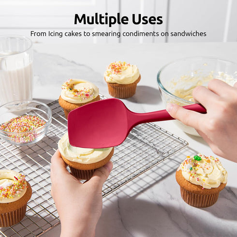 U-Taste Silicone Spoon Spatula Set - 600ºF Heat Resistant Flexible Rubber Kitchen Baking Utensils Set of 3