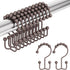 Amazer Shower Curtain Rings, Stainless Steel Hooks, 12 Pcs Double Glide Rings for Bathroom Shower Curtain Rods, Bronze