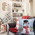 Outdoor Waterproof Christmas Snowman Winter Throw Pillow Cover 20x20 Inch Double Sided Birds Mistletoe Holly Fir Snow Holiday Xmas Home Decor Pillows Cushion Case for Sofa Couch by Easternproject
