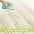 Washable Bath Mats White Rugs for Bathroom - Chenille Anti-Skidding Quick Dry Kitchen Mats, 20" W x 32" L
