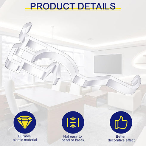 Jetec 2.5 Inch Arc-Shaped Clear Plastic Valance Clips, Hidden Window Blind Holder (30 Pieces)