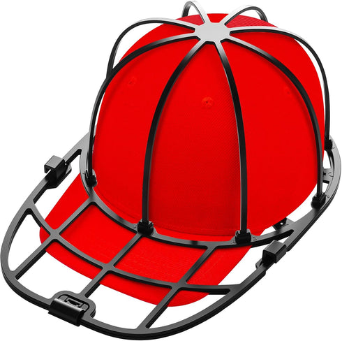 Hat Washer for Washing Machine (2 Pack) - Cleaner for Baseball Caps with Frame Cage, Dishwasher Safe (Black)