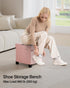 15 15 15.7 Inches, ASND22P ABHENG Cube Storage Ottoman, Velvet Foot Stool with Feet, Folding Storage Bench, End of Bed