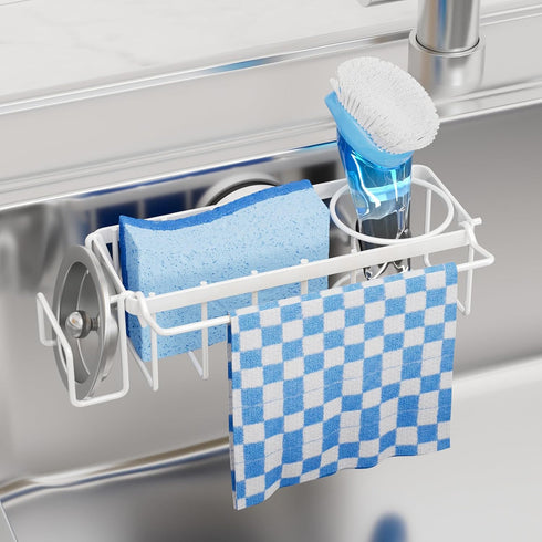 TAILI 4-in-1 Sink Caddy with Strong Suction Cup, Sponge Holder for Kitchen