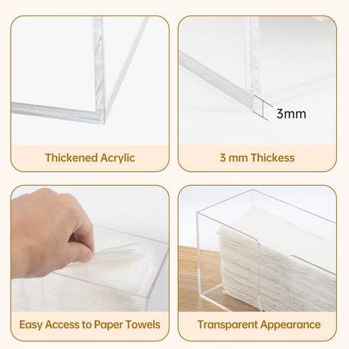Countertop Countertop, Holder(3mm Acrylic Paper Towel Holder, Paper Towel Dispenser Clear Acrylic Napkin Acrylics)