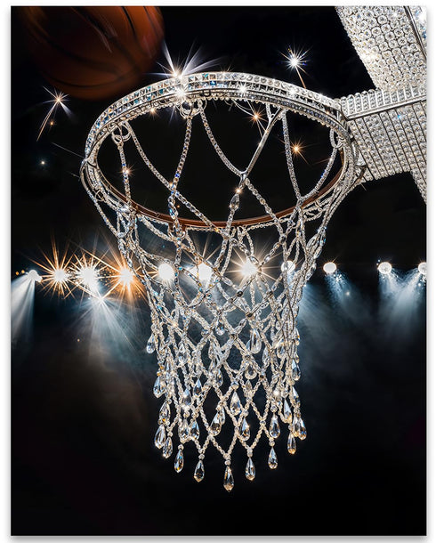The Money Shot Diamond Basketball Hoop: 11x14 Unframed Poster - Luxury Hoop for Hoopers, Game Room Decor
