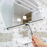 ecooe Silicone Shower Squeegee with Hanger, Shower Glass Cleaner Wiper, Black Window Squeegee Scraper with Stainless
