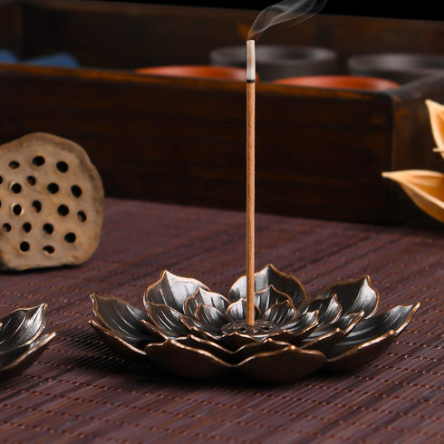 Incense Burner with Detachable Ash Catcher - 5 Incense Holes Stick Holder