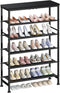 Mavivegue 6 Tier Shoe Rack Organizer, Metal Organizer Shelf with with MDF