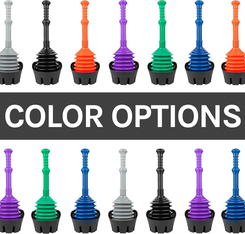 JS Jackson Supplies Black Toilet Plunger with Black Bellows Accordion and Storage Tray