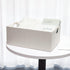 Fabric Storage Bin Box, Foldable Cotton Linen Basket with Wooden Handles, Large Rectangular Laundry Organizer.