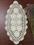 Hetao 16x27 100% Cotton Handmade Crochet Lace Table Runners, Oblong Doilies, Beige