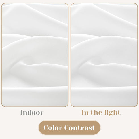 HOMEIDEAS Non-See-Through Sidelight Curtains, 2 Panels Privacy Semi Sheer Door Window Curtains, White