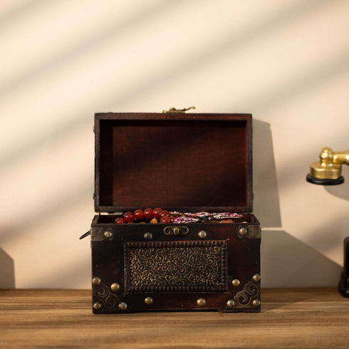 Rustic Studded Index/Recipe Card Box with Antiqued Latch, Large