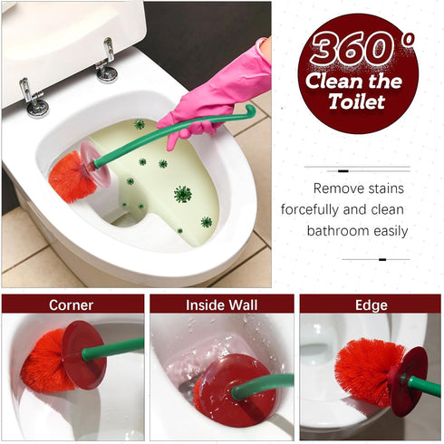 Creative Toilet Brush with Holder Bowl&Long Handle, Household Bathroom Cleaning Tool Cleaner and Base