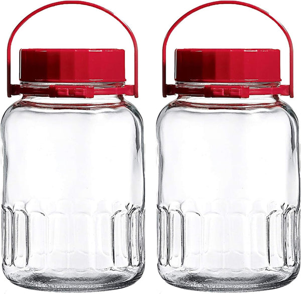 1 Gallon Glass Jar With Lid Wide Mouth Airtight Plastic Pour Spout