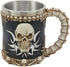 Ebros Evil Grinning Tribal Skull Mug, Beer Stein Tankard with Skulls Handle, 11 Ounces