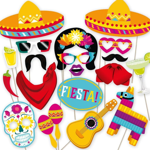 Fiesta Photo Booth Props by PartyGraphix - Perfect Mexican Decor for Fiesta Party Decorations