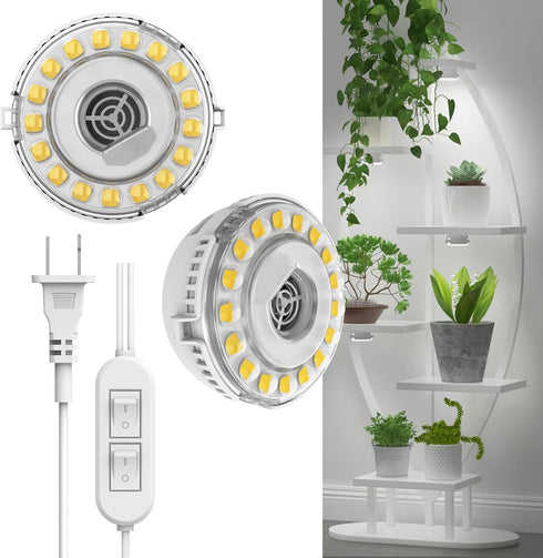 SANSI LED Puck Grow Light, 10W (150 Watt Equiv) Full Spectrum 2-Head