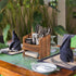 yarlung Wooden Utensil Caddy - Flatware Holder with 5 Compartments, Kitchen Silverware Organizer for Party, Dining