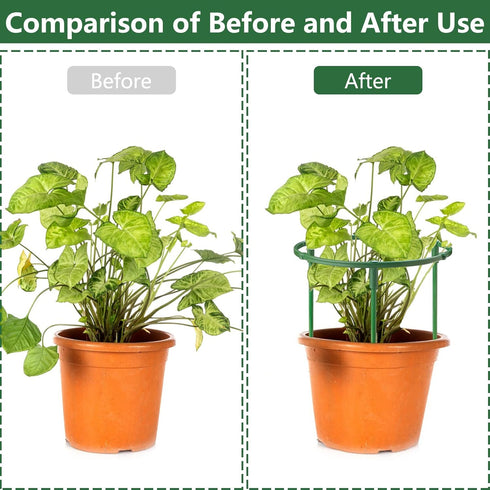 12Packs 3 Plant Support Stakes Half Round Plant Stakes for Indoor Plants, Stackable Tier Garden Flower Support, Plant
