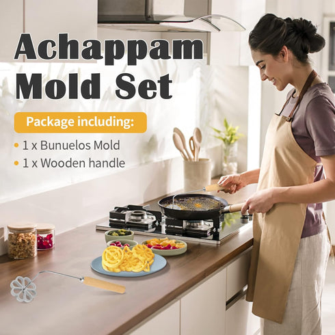 Flower Rosette Iron Waffle Molds: Creative Cookie Pastry Printing Gadget with Handle for Dessert Biscuit Waffle Baking