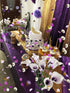 Purple Silver Confetti Birthday Party Decorations Centerpiece Table Decor for Engagement, Baby Shower, Wedding,