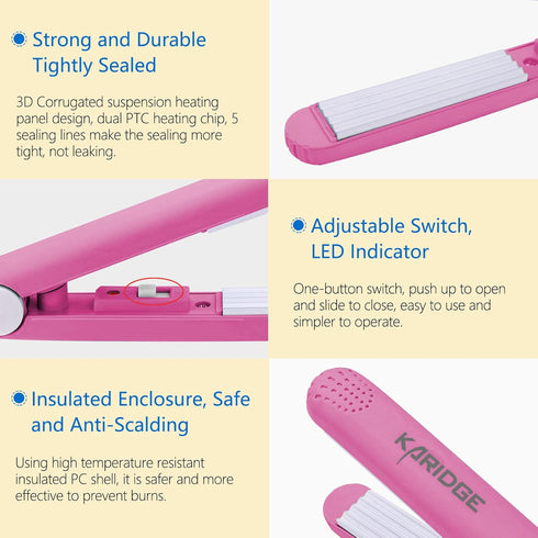 Mini Bag Sealer Machine, Handheld Heat Sealer Clip for Food Storage, Sealing Machine for Various Bags - Pink
