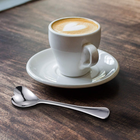 Mini Coffee Spoons Set of 6, Demitasse Spoons, Heart Shaped 4.9-inch 18/10 Stainless Steel Espresso Spoons