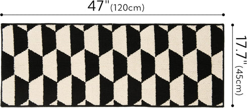GRANNY SAYS Kitchen Mats for Floor, Kitchen Rugs Non Slip Washable, Runner Rugs for Kitchen Floor, 47" x 17.7", Stain Resistant Comfort Standing Mat Made of 100% Polypropylene, Black by GRANNY SAYS