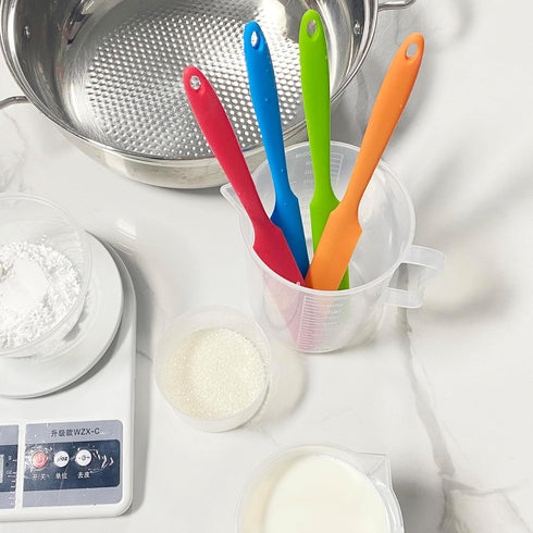 4 Pcs Silicone Spatula Set, Heat Resistant Cake Cream Butter Spatulas for Mixing Batter and Scraping