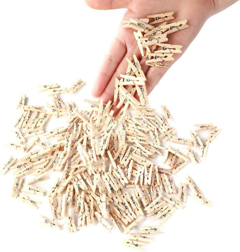 DECORA Sturdy 1 Inch Mini Wooden Craft Clothespins (100pcs)