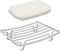 Bar Soap Dish Holder for Shower - Stainless Steel Rust Proof Self-Draining with White Soap Saver Pad