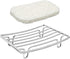 Bar Soap Dish Holder for Shower - Stainless Steel Rust Proof Self-Draining with White Soap Saver Pad