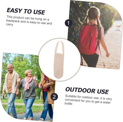 INOOMP 2pcs Woven Water Cup Cover - Portable Bottle Sleeve Holder Bag for Water Bottles
