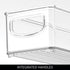 iDesign Small Pantry Bin with Handles - Stackable Organizer Bins for Kitchen, Clear, Made in USA