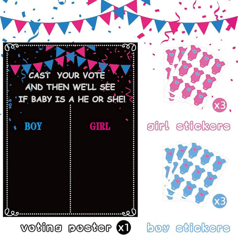 MISS FANTASY Gender Reveal Decorations, 54 Voting Gender Reveal Games, Party Supplies for Gender Reveal Voting Use