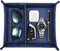 SITHON Dark Blue Valet Tray Organizer, Removable 2 Compartment Catchall Tray for Bedside, Vanity, Nightstand