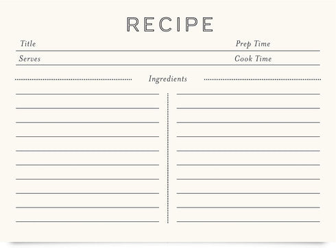 Jot & Mark Recipe Cards 5x7 Inches, Blank Double-Sided, 50 Count (Modern Minimal)