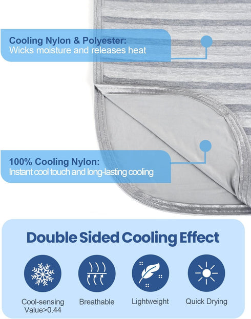 Summer Sweats,50"x70" Ailemei Direct Cooling Throw Blanket for Hot Sleepers,Double Sided Cold Effect, Lightweight