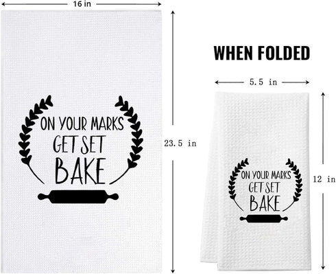 ZJXHPO Baker Towel Gifts On Your Marks Get Set Bake Kitchen Towel British Baking Show Inspired Gift Baking Gift Housewarming Gift Bake Lover Gift (Get Set Bake Towel) by ZJXHPO