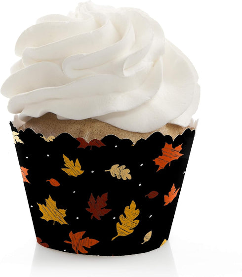 Big Dot of Happiness Fall Leaves - Give Thanks Party Decorations, Fall or Thanksgiving Cupcake Wrappers