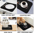 Coffee Bar Mat Accessories for Countertop Absorbent Hide Stain Rubber Backed Dish Drying Mats for Kitchen Counter Draining Pad Decor Gift Fit Under Coffee Maker Coffee Pot Espresso Machine (18x16in)