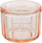 HOME-X Depression Style Pink Glass Salt Cellar with Lid, Retro Kitchen Decor,